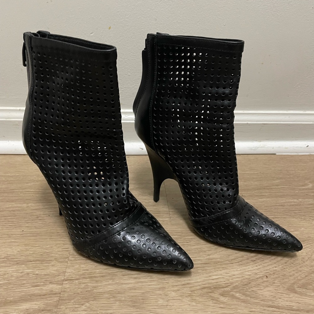 Alexander Wang Shelly Black Perforated Ankle Boots
